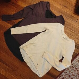 Women's Cream and Purple Sweater lot